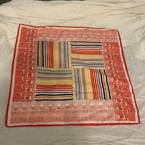 Vintage 60s 70s Made in Italy  Mid Century Modern geometric scarf mod stripes an
